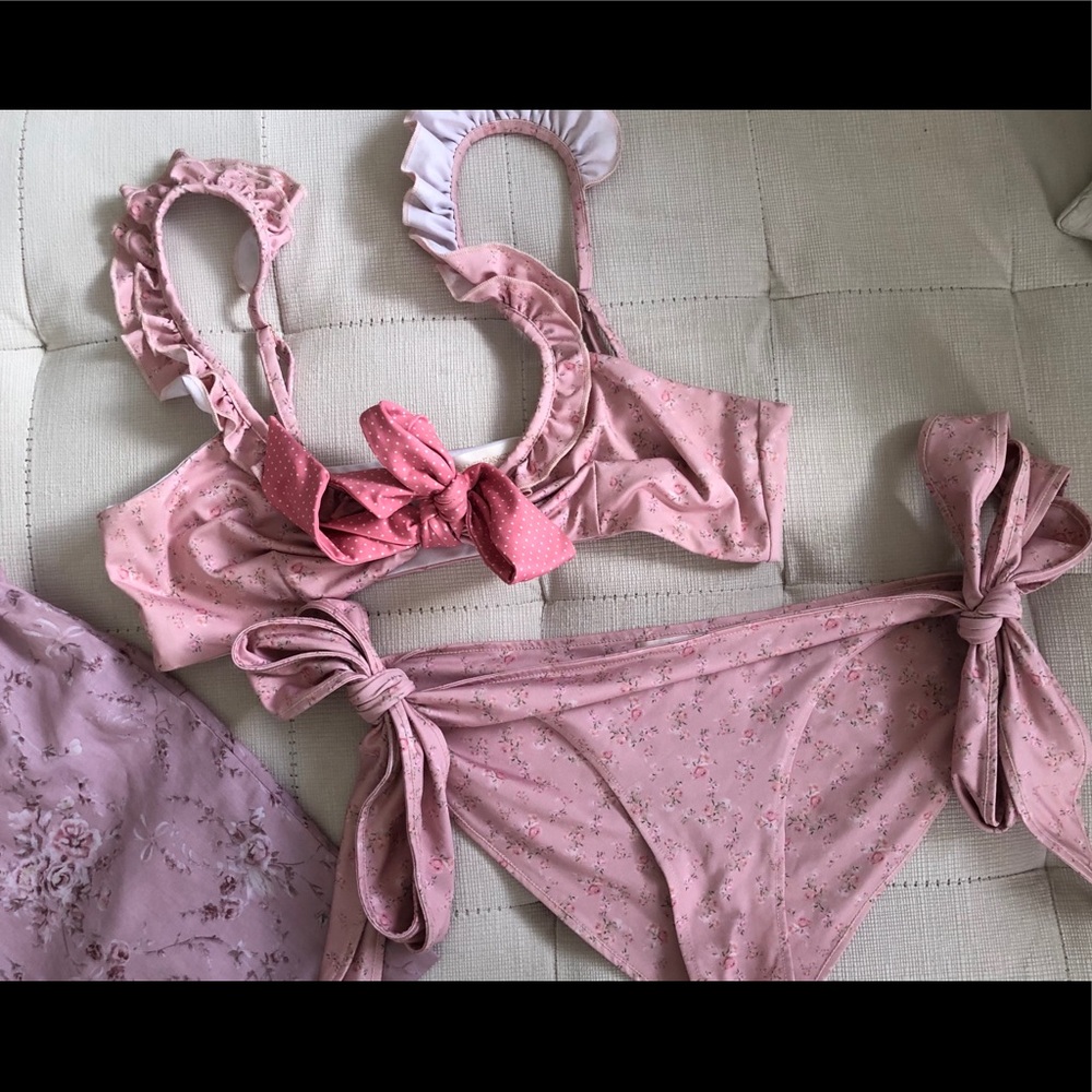Pink floral bikini